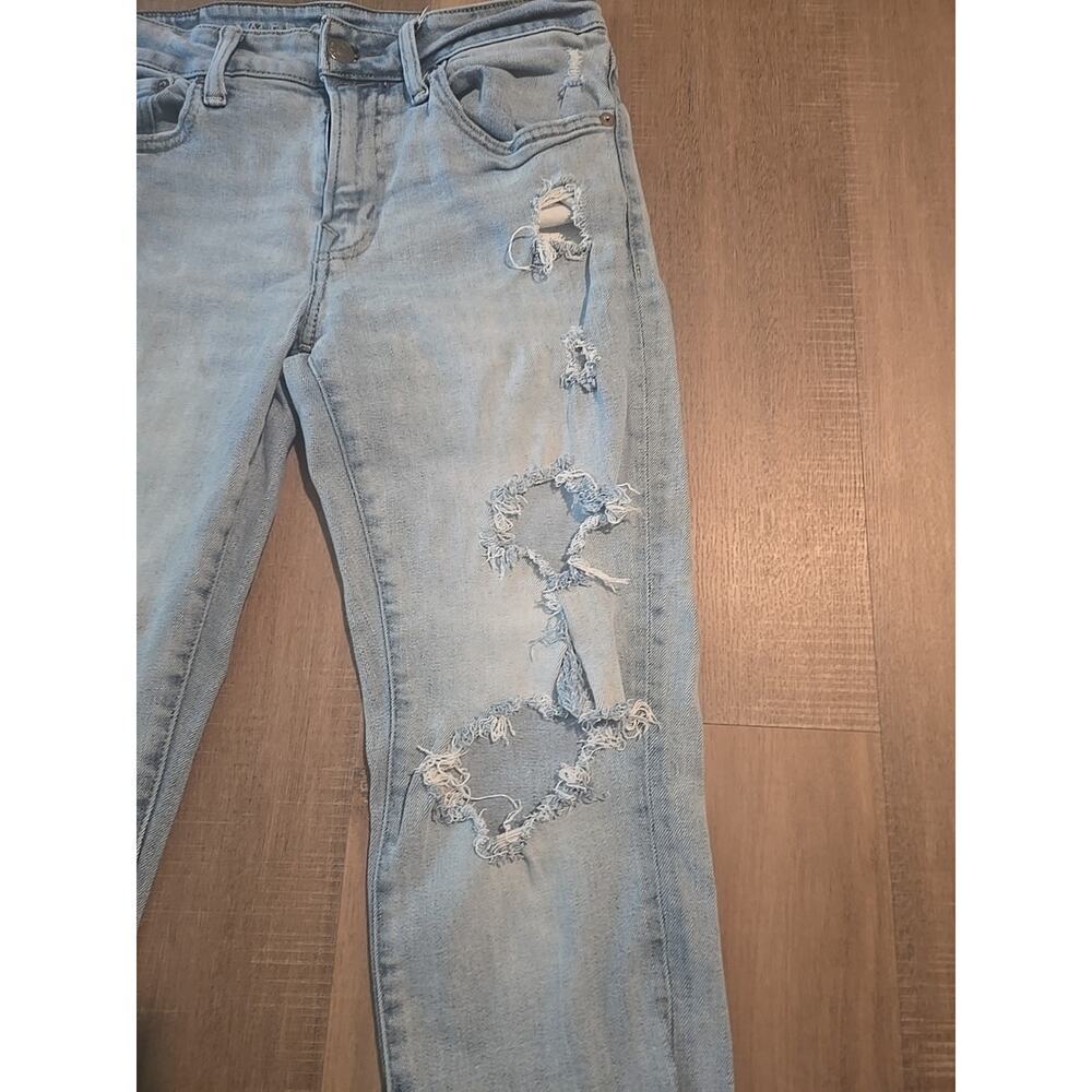 American Eagle Outfitters Skinny Light Blue Distressed Denim Jeans Women - Picture 2 of 16